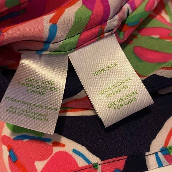Lilly Pulitzer vias print Elsa blouse size xs - Picture 7 of 8